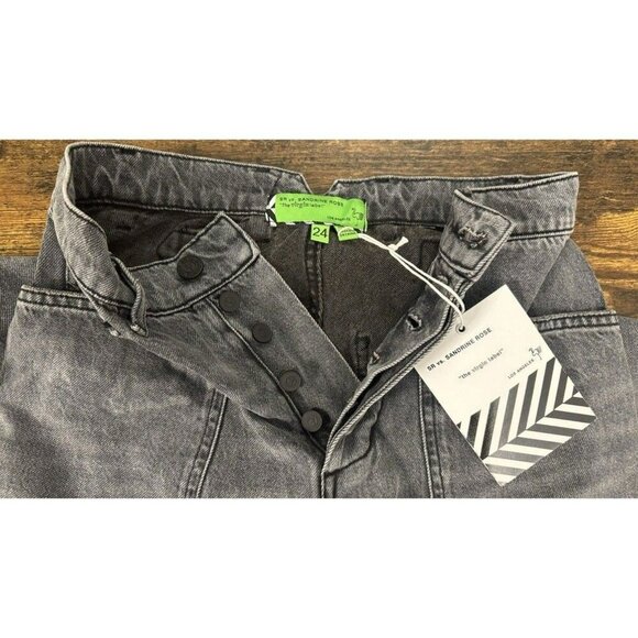 Free People x Sandrine Rose High Rise Grey Cargo Jeans Size 24 NWT - Picture 8 of 15